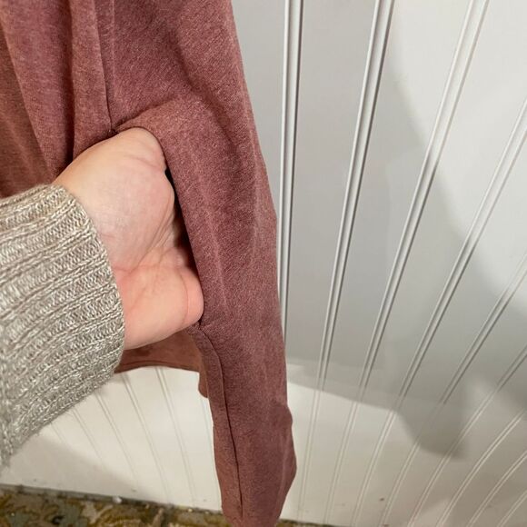 Mind Matter Mauve T-Shirt Dress Puff Sleeve Casual Mini Stretch Knit XL - Picture 4 of 11